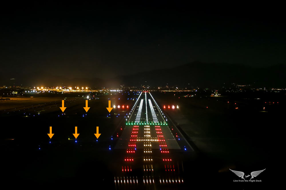 Nighttime Runway Lights